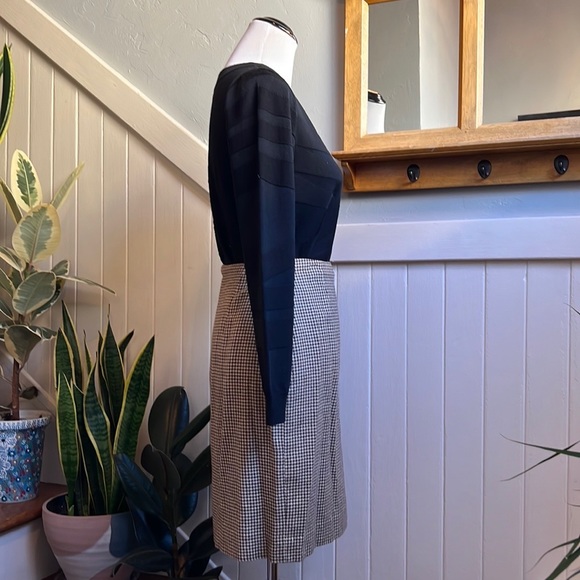 Ralph Lauren Collection Purple Label Cotton & Cashmere Blend Houndstooth Skirt - Picture 5 of 14